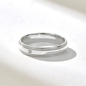 0.01CTW Solo Diamond Milgrain Wedding Band