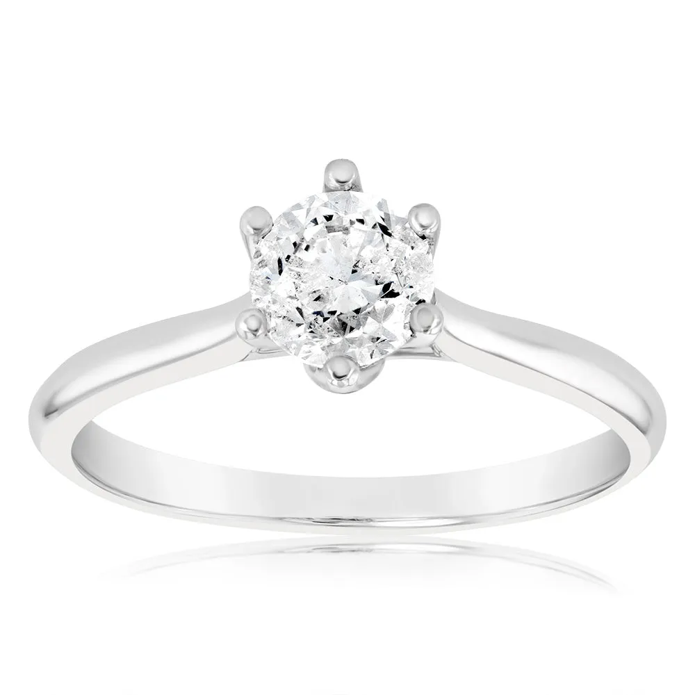 18ct White Gold Approximately 1 Carat Diamond Solitaire Ring