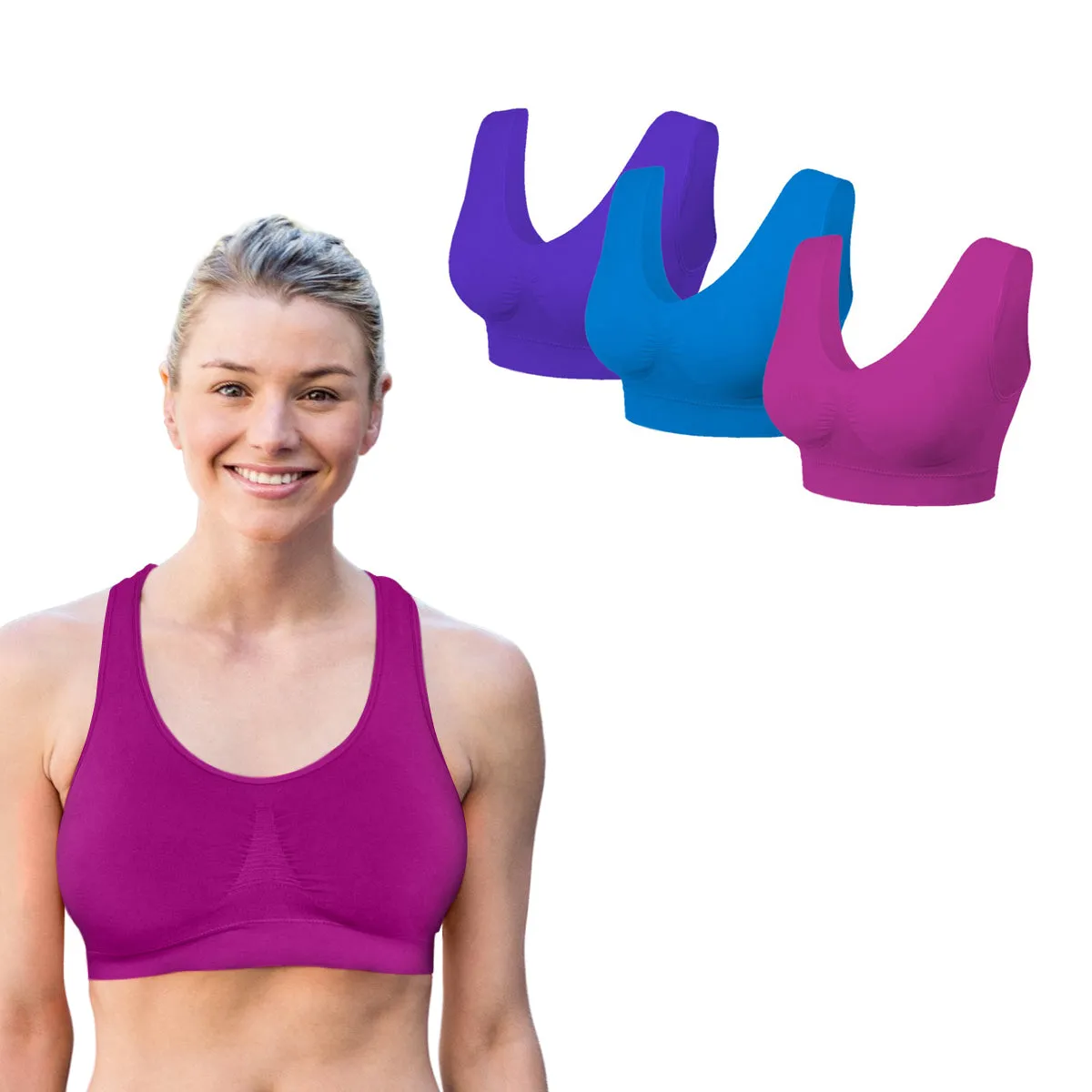 3 Pack: Seamless Lightweight Comfort Bras