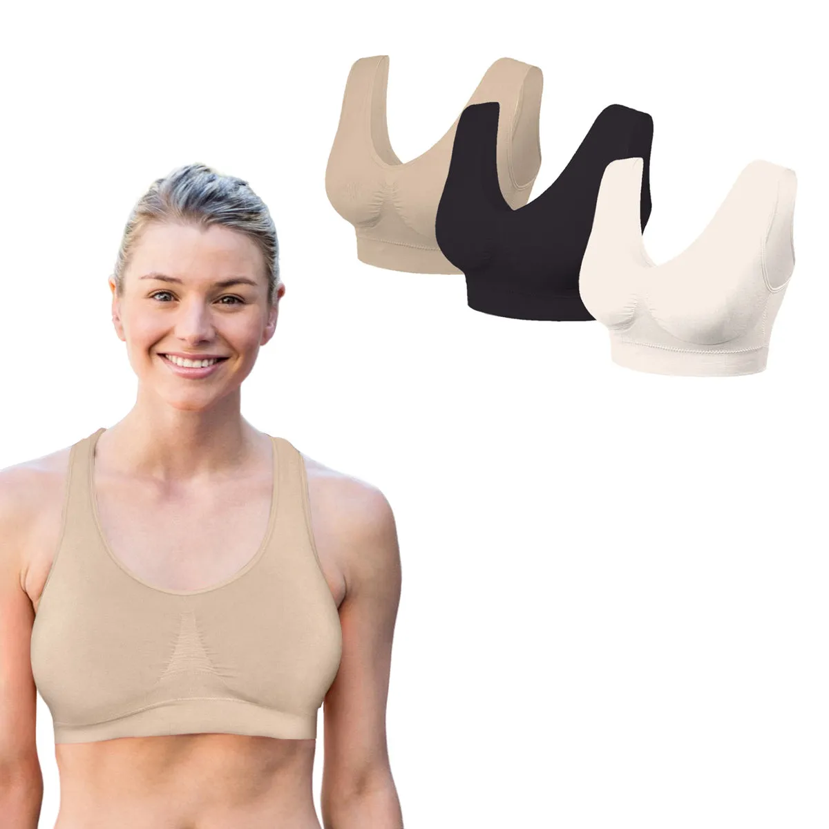 3 Pack: Seamless Lightweight Comfort Bras