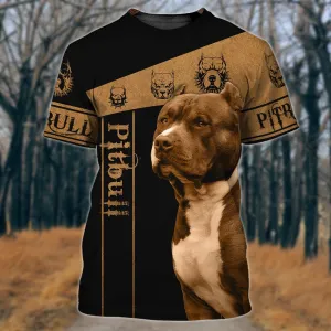 3D Dog T Shirts, Pitbull All Over Print T-Shirt, Gift For Pet Loves