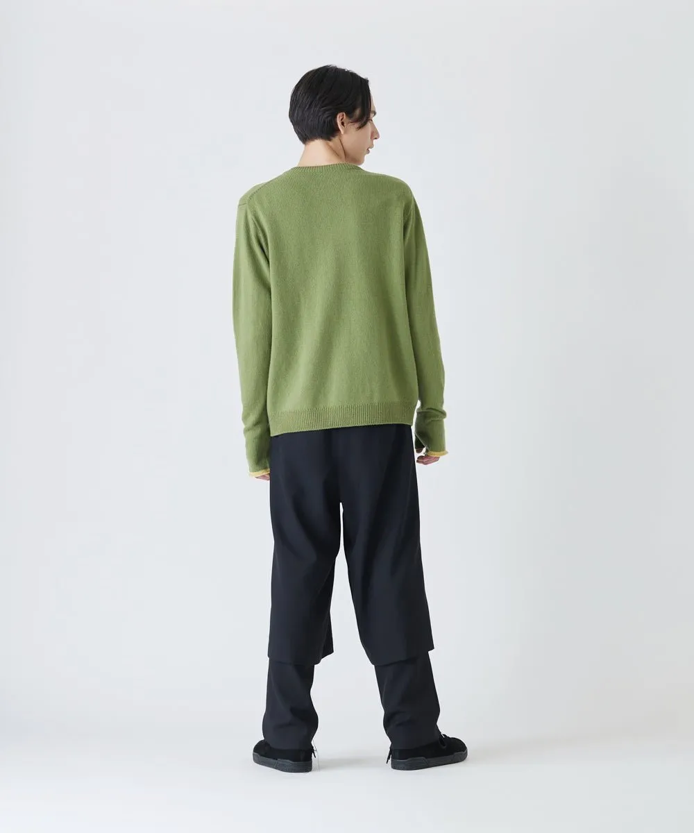 【60%OFF】Round neck knit cardigan - ELM GREEN