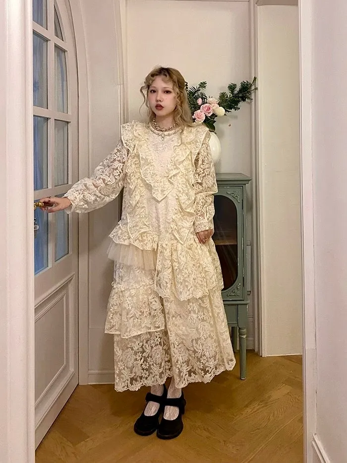 [August Unicorn] Exquisite Heavy Lace Embroidered Dress