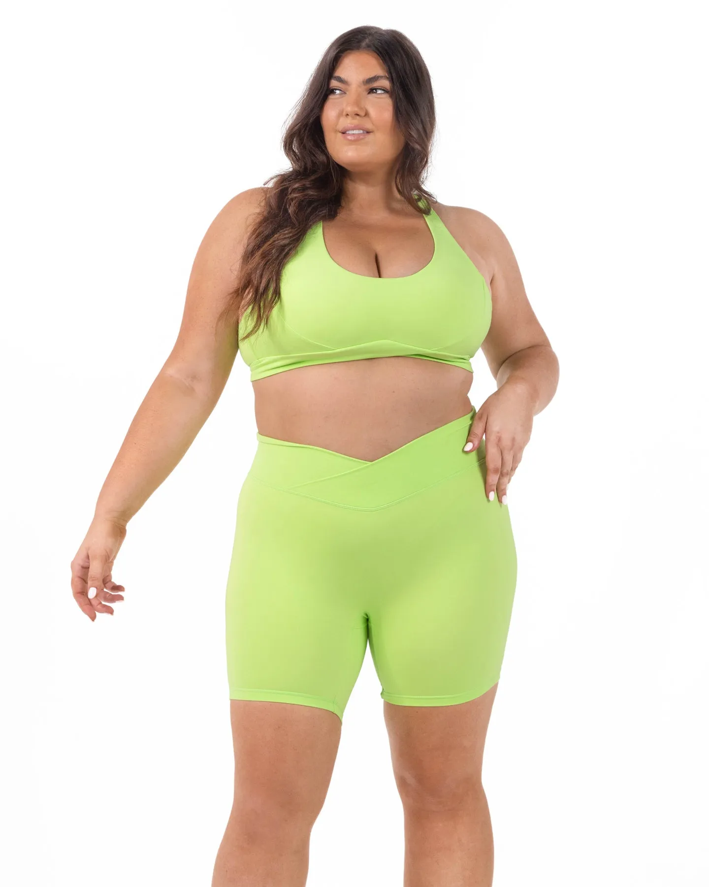 Cross Over Sports Bra - Lime