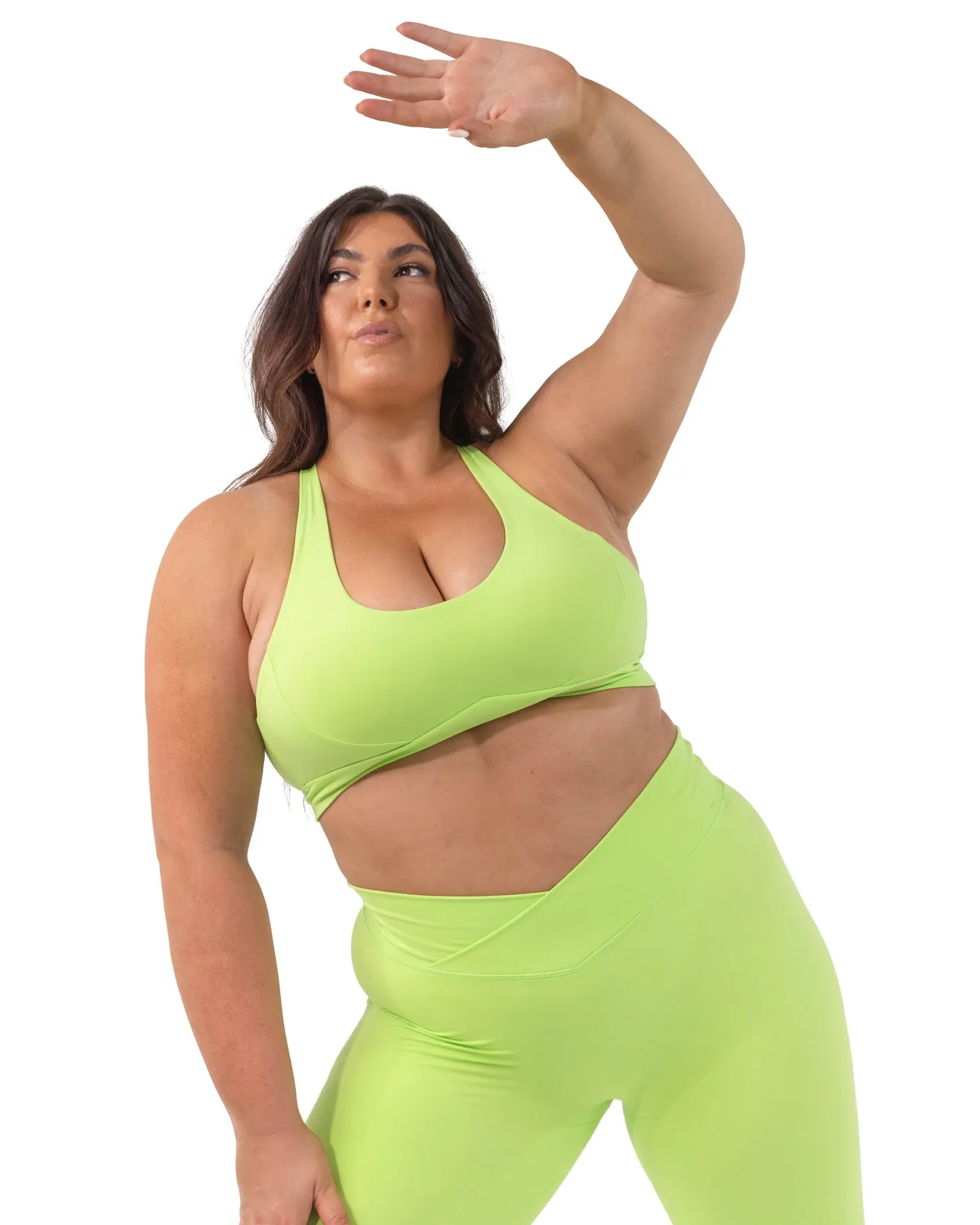 Cross Over Sports Bra - Lime