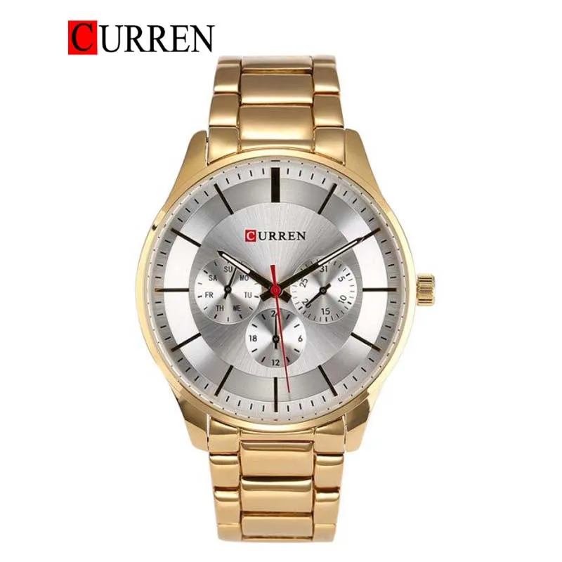 CURREN Original Brand Stainless Steel Band Wrist Watch For Men With Brand (Box & Bag)-8282