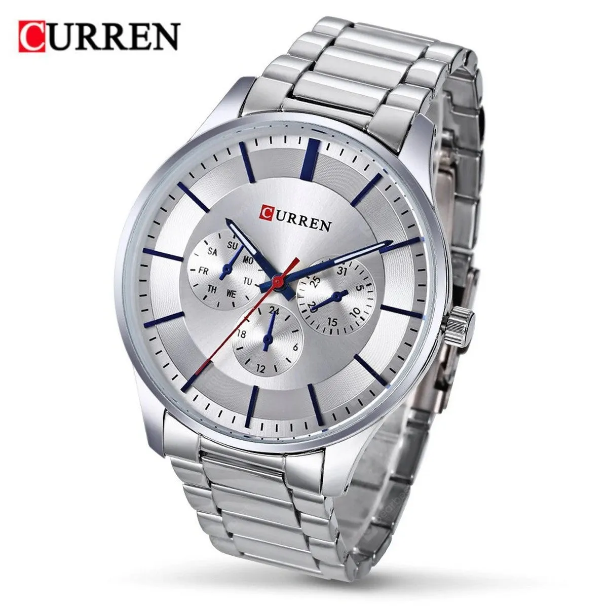 CURREN Original Brand Stainless Steel Band Wrist Watch For Men With Brand (Box & Bag)-8282