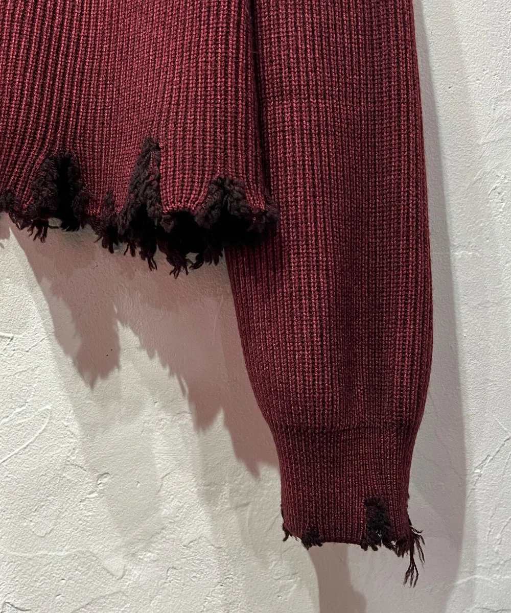 CURRENTAGE - Zip-Up Knit BORDEAUX