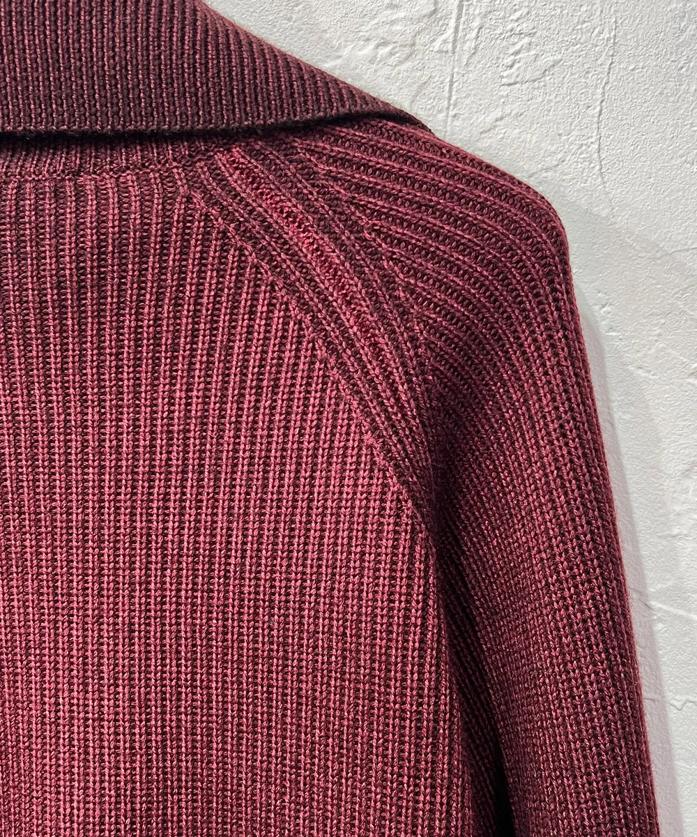 CURRENTAGE - Zip-Up Knit BORDEAUX