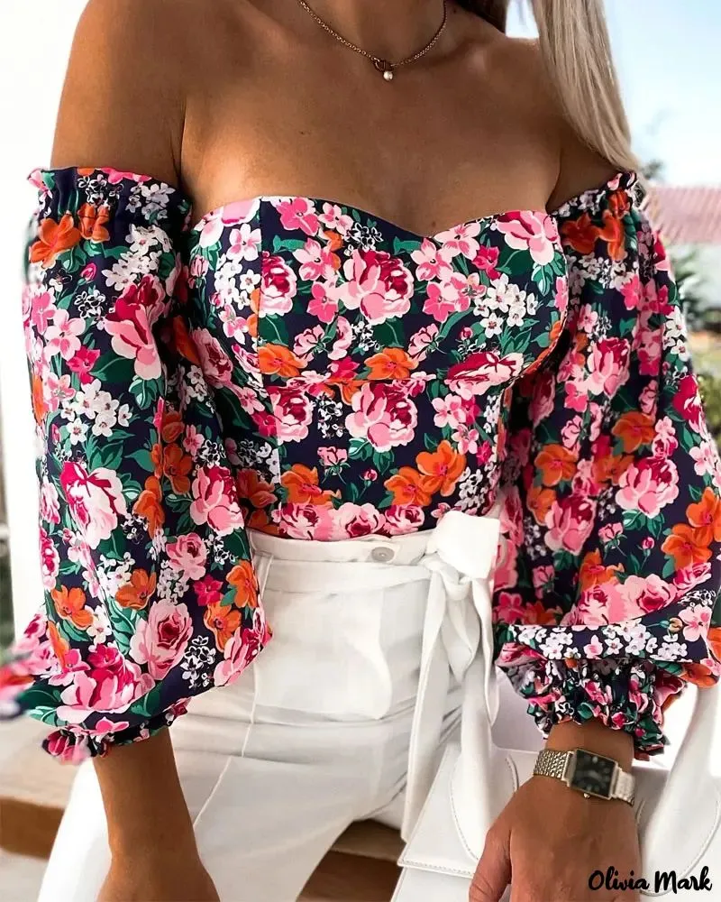 Deanwangkt - Off-the-Shoulder Floral Print Top