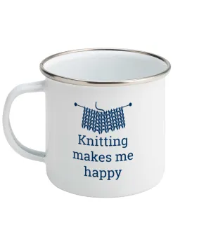 Enamel Mug Knitting makes me happy