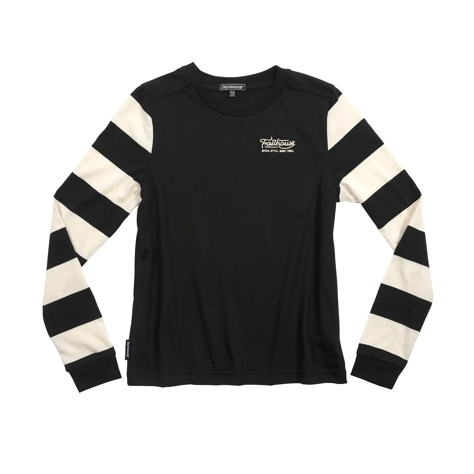 Fasthouse Youth Jailbreak Stripe Long Sleeve Tee - Black