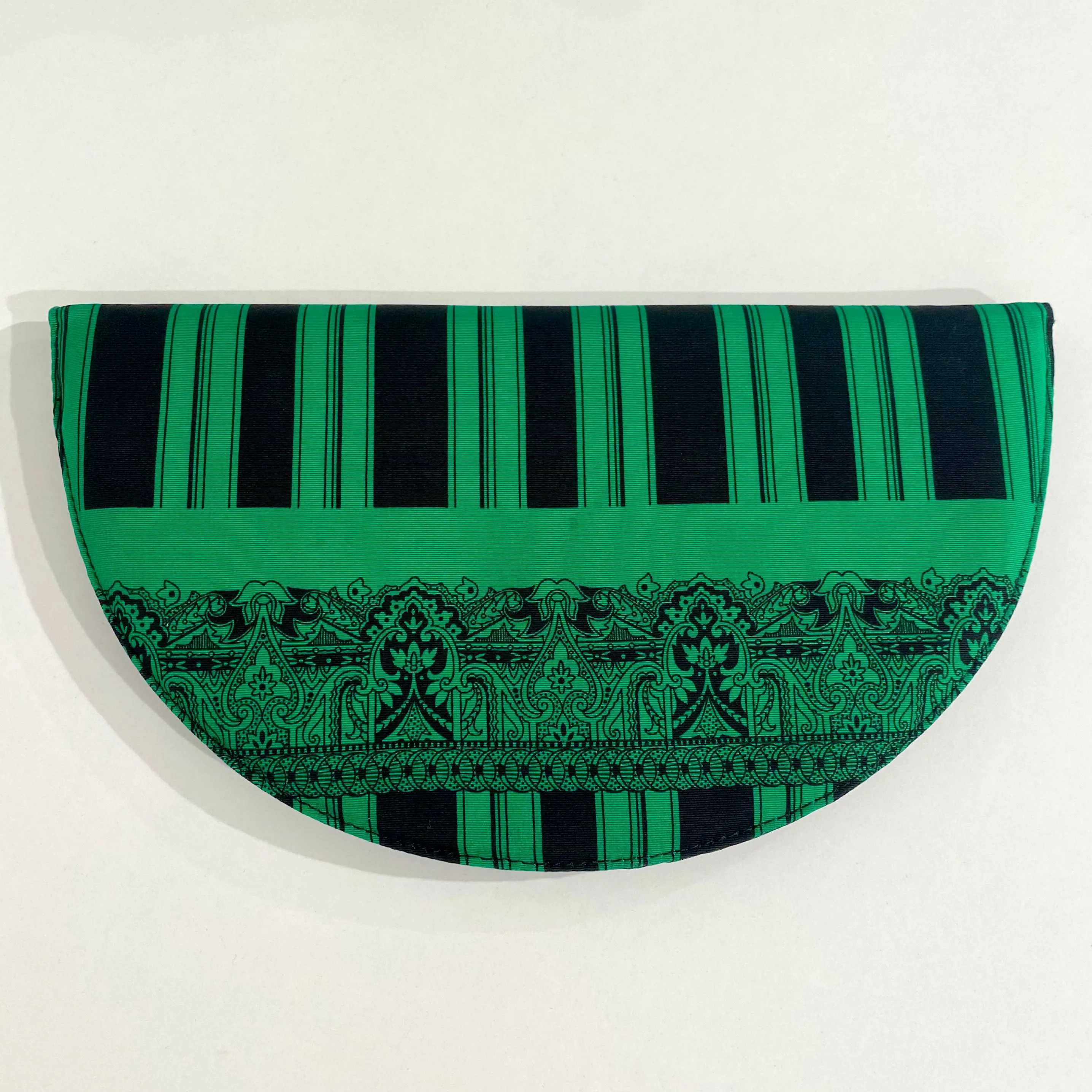 Gianni Versace Vintage Green Black Half-Moon Clutch