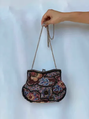 Gorgeous Antique Tapestry Beaded Bag