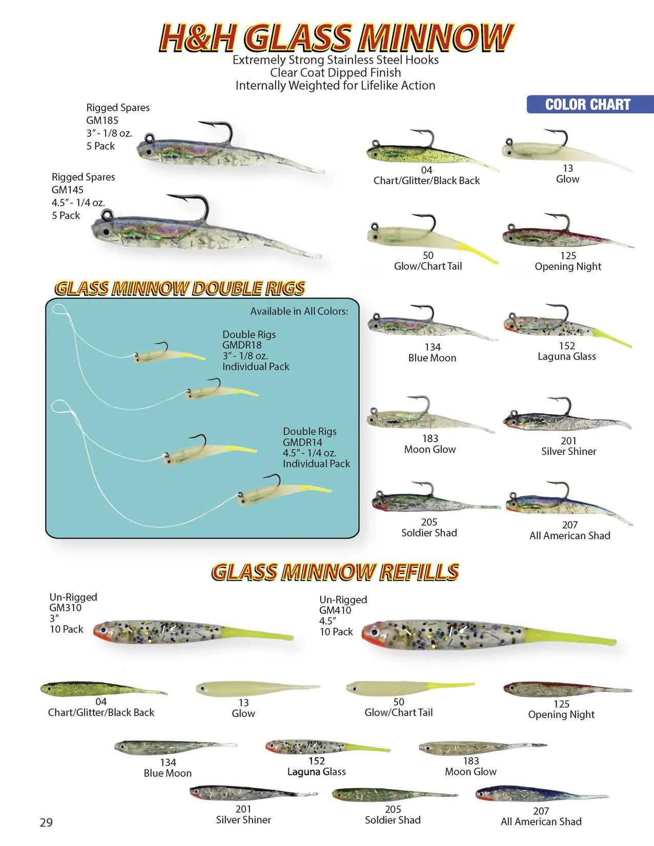 H&H Glass Minnow Double Rigs