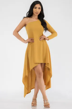 HH597R-SL - ONE SHOULDER HIGH LOW MAXI DRESS