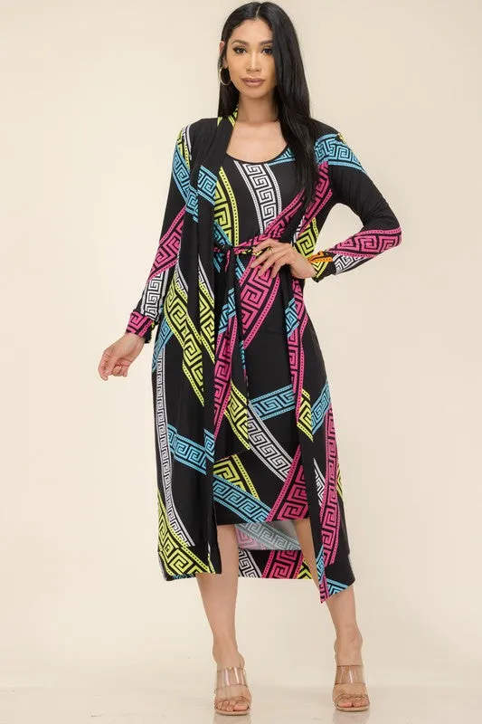 HH657R-VERS - 2PC CARDIGAN AND DRESS SET