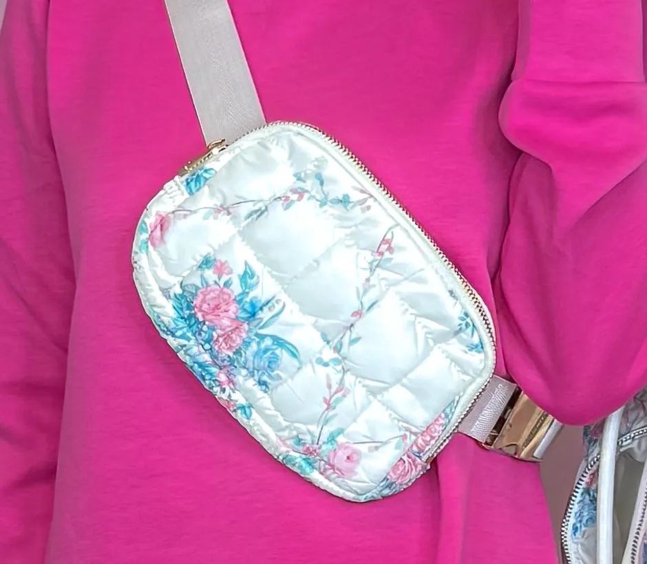 I Fancy You Quilted Floral Fanny Pack