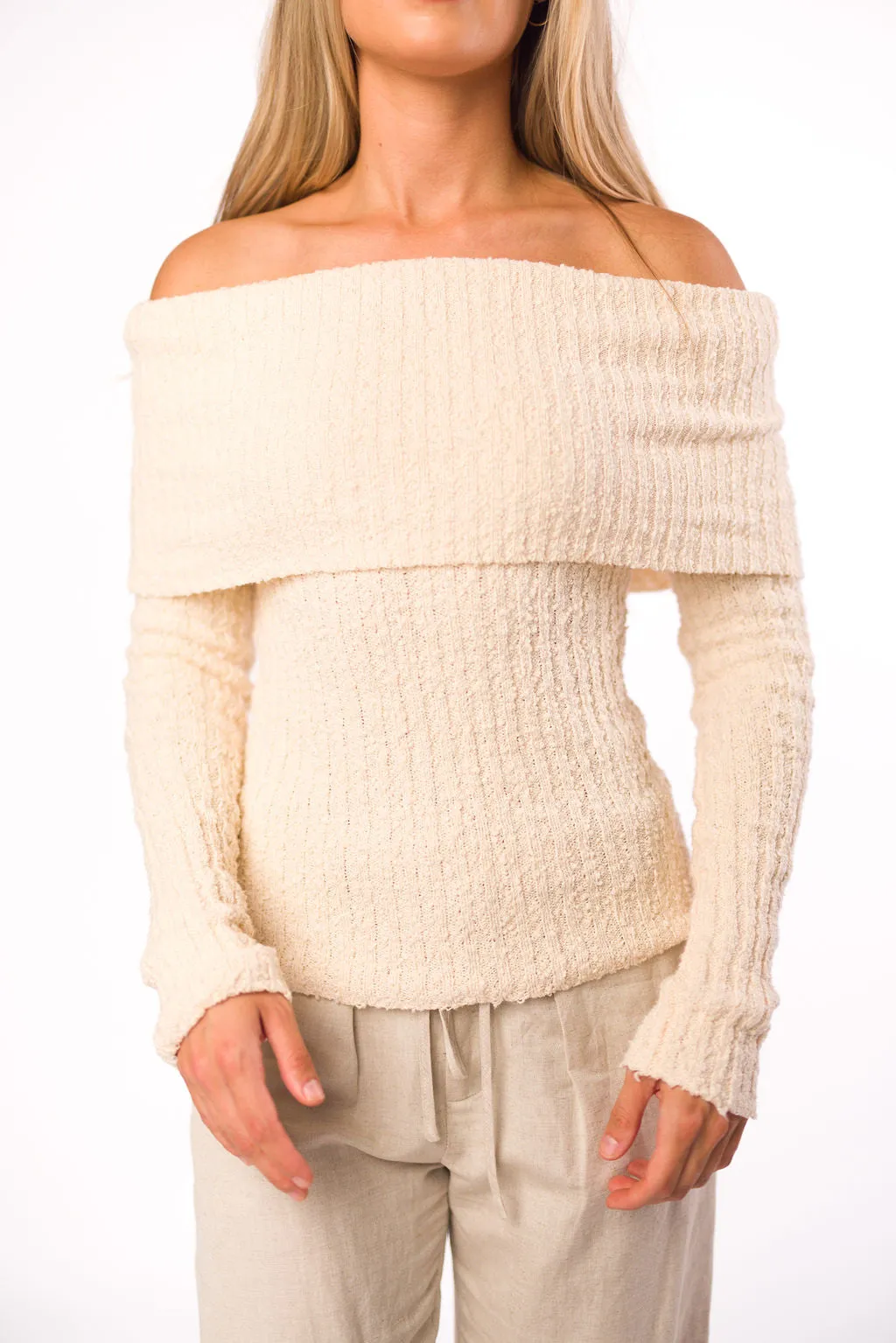 Kaelyn Knit Top in Ivory