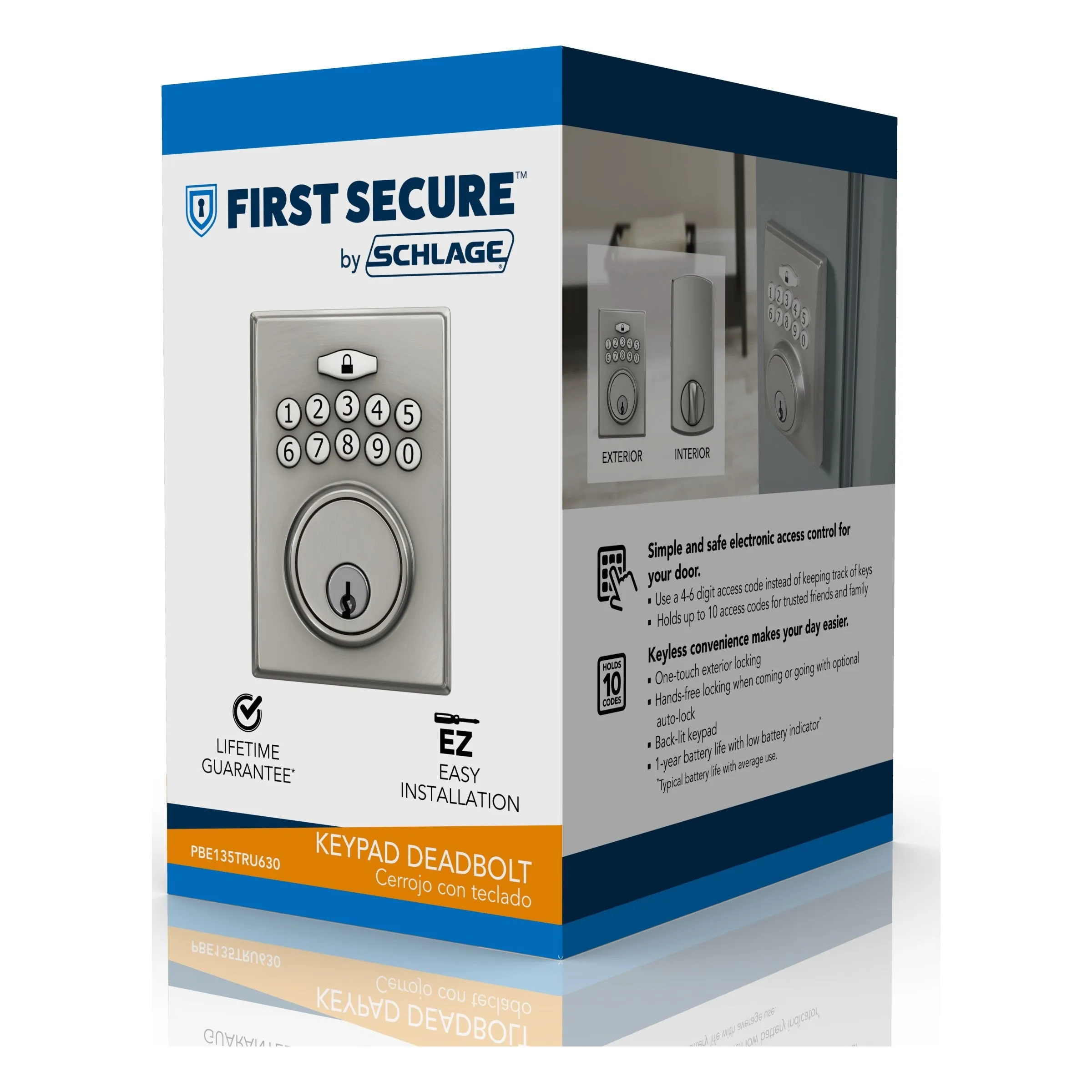 Keypad Electronic Deadbolt in Stainless Steel