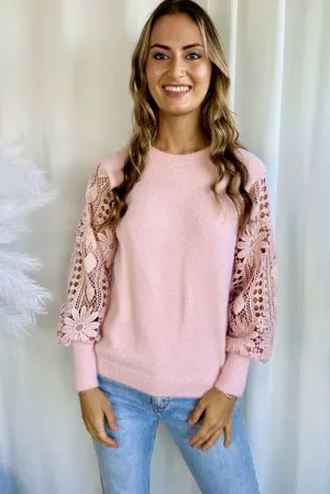 Lara Lace Jumper - Pink