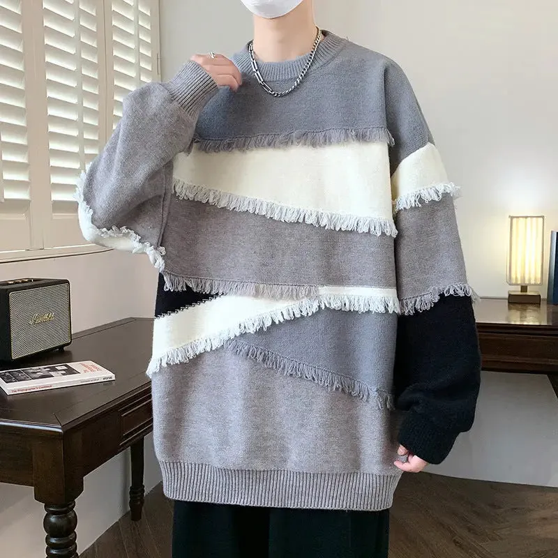 Long Sleeve Sweatshirt Men's Knitwear Korean Style