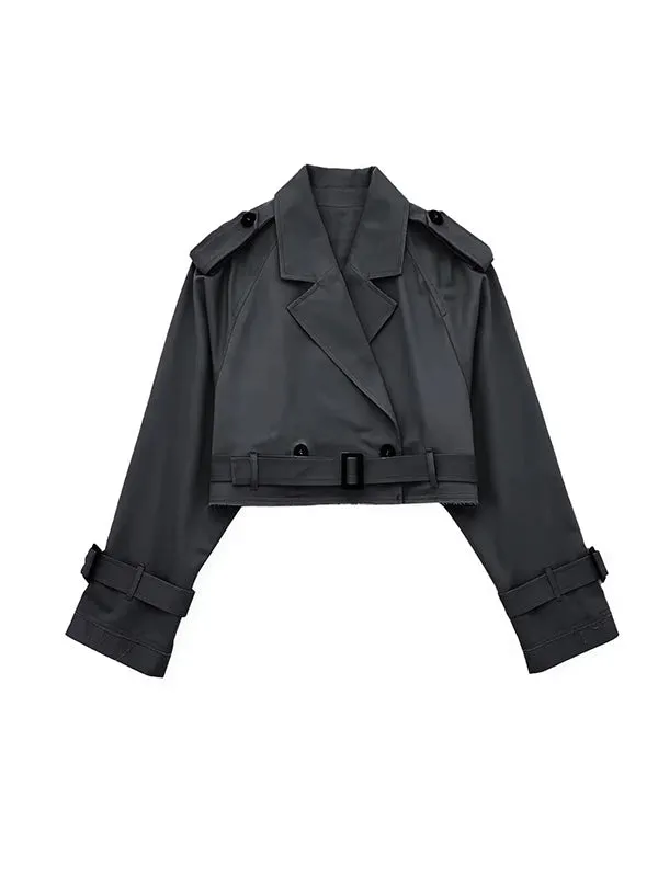 Long Sleeves Loose Split-Joint Lapel Jackets