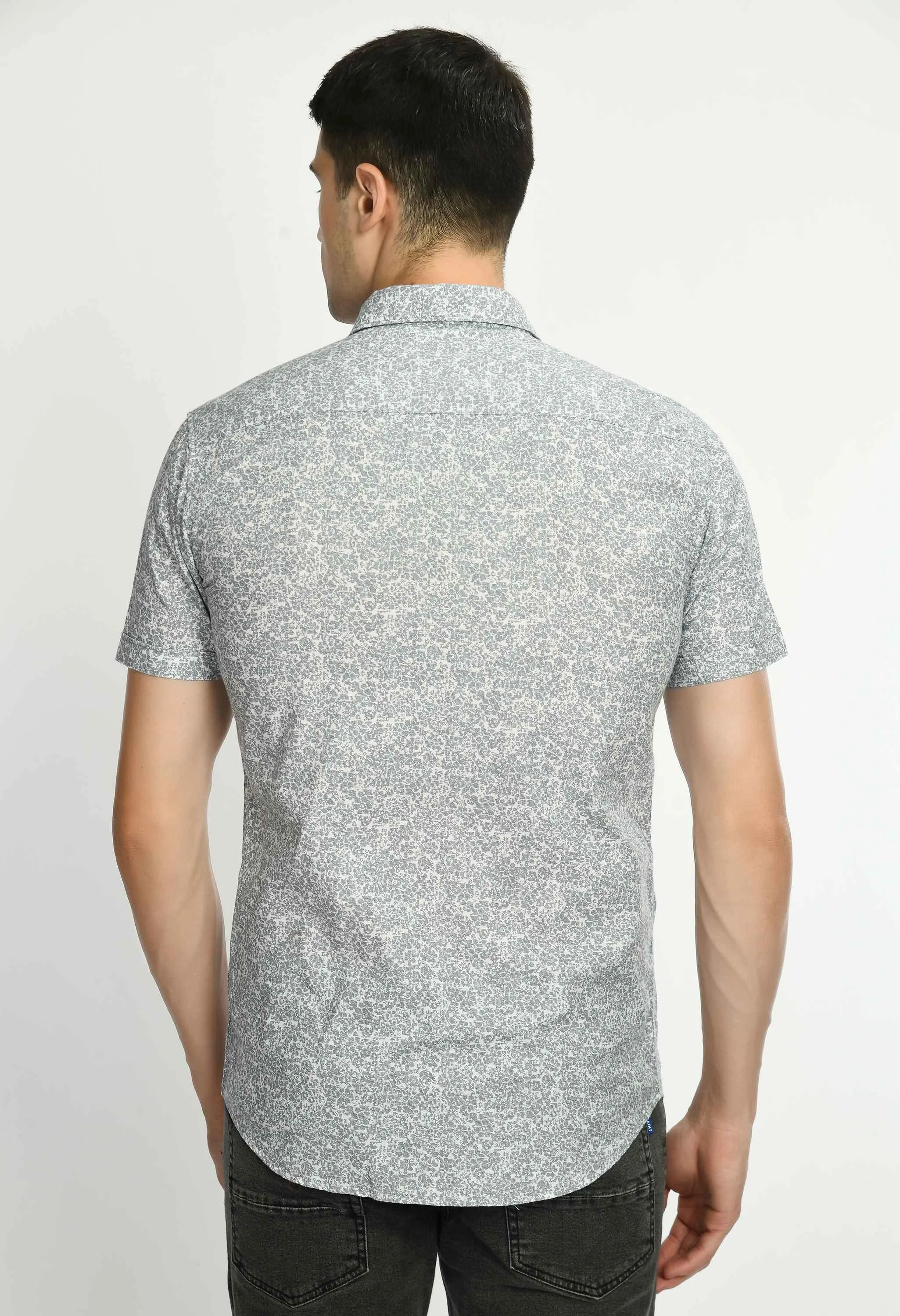 Men's Printed Cotton Half Sleeve Shirt