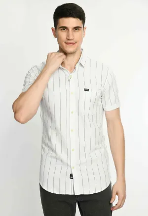 Men's Striped Cotton Short Sleeve shirt