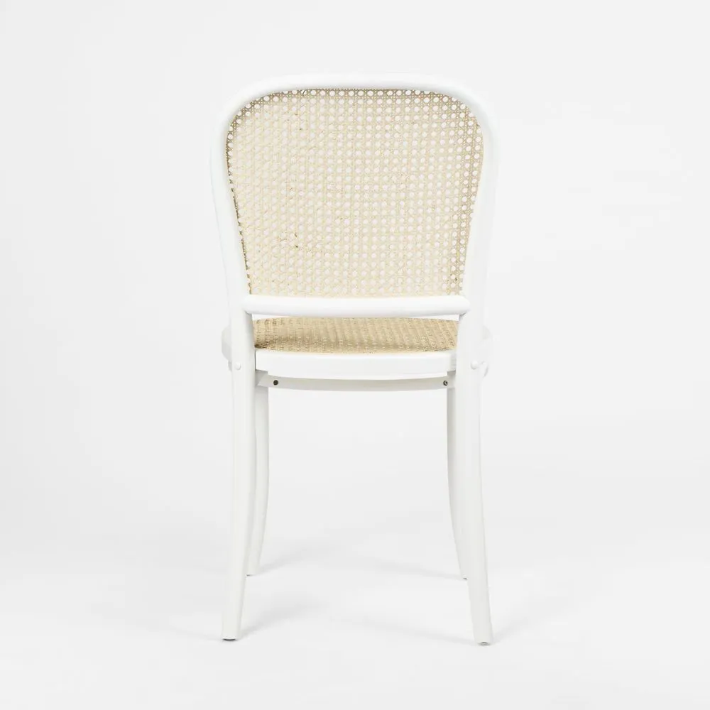 Nook Dining Chair White Frame Natural Seat