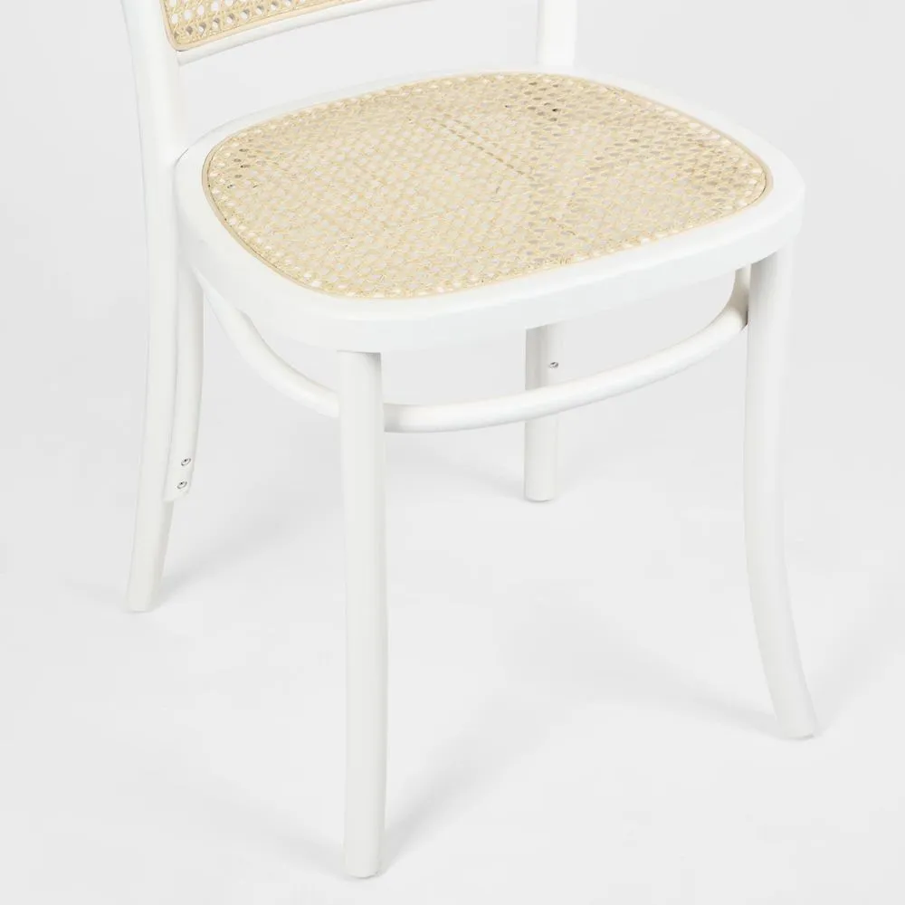 Nook Dining Chair White Frame Natural Seat