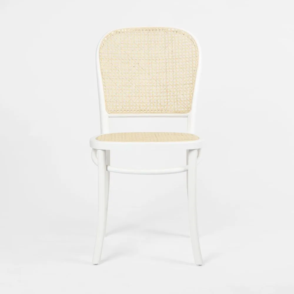 Nook Dining Chair White Frame Natural Seat