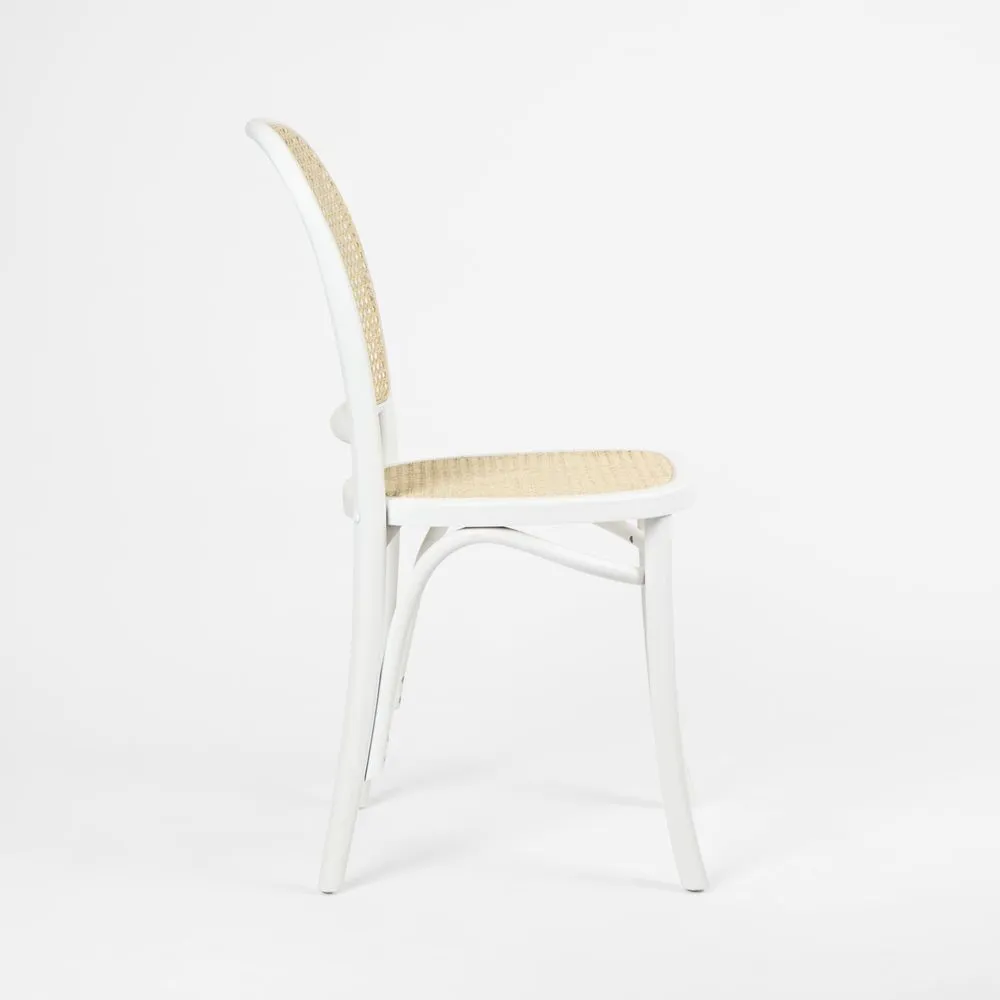 Nook Dining Chair White Frame Natural Seat