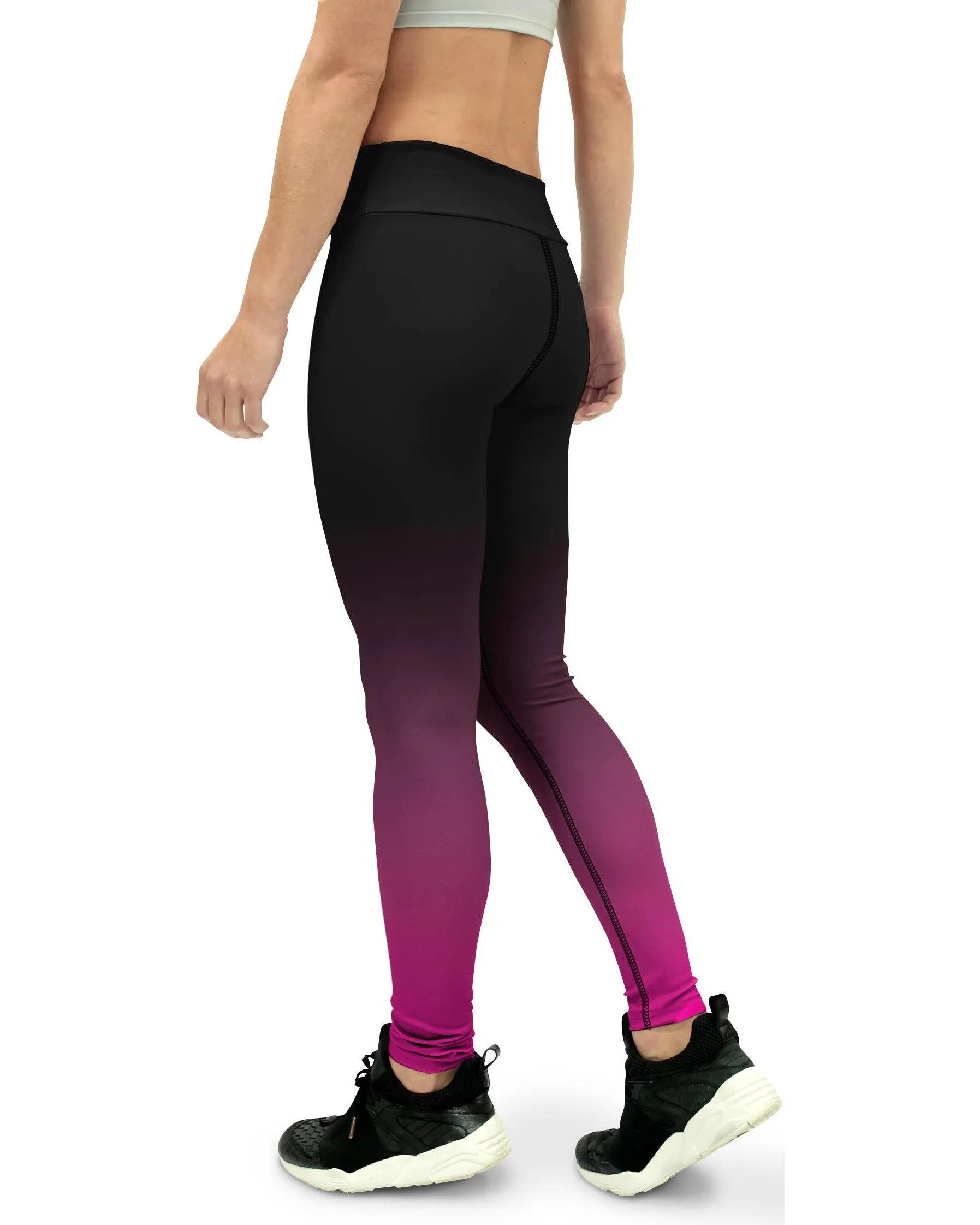 Ombre Black to Pink Yoga Pants