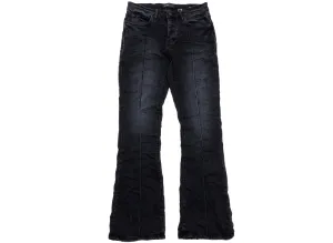 Purple Brand Pintuck Flare Overydye Jeans