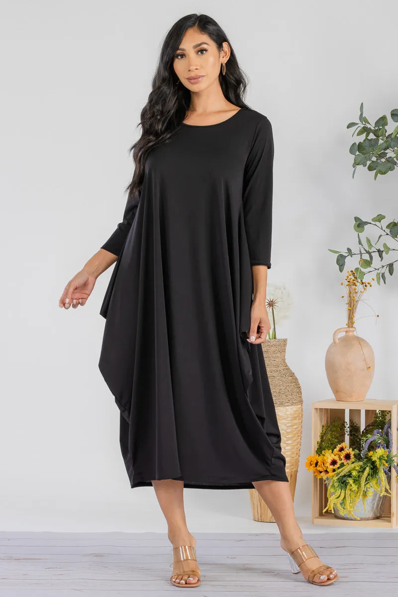 SAN151X-SOLID - HAREM MIDI DRESS