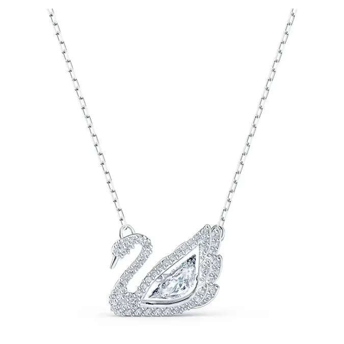 SWAROVSKI Dancing Swan necklace 5514421, Swan, White, Rhodium plated