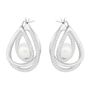 SWAROVSKI Free Pearl Earrings - Rhodium/White #5217718