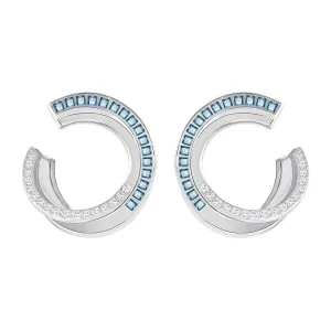 SWAROVSKI Hero Hoop Earrings Teal Rhodium #5352226