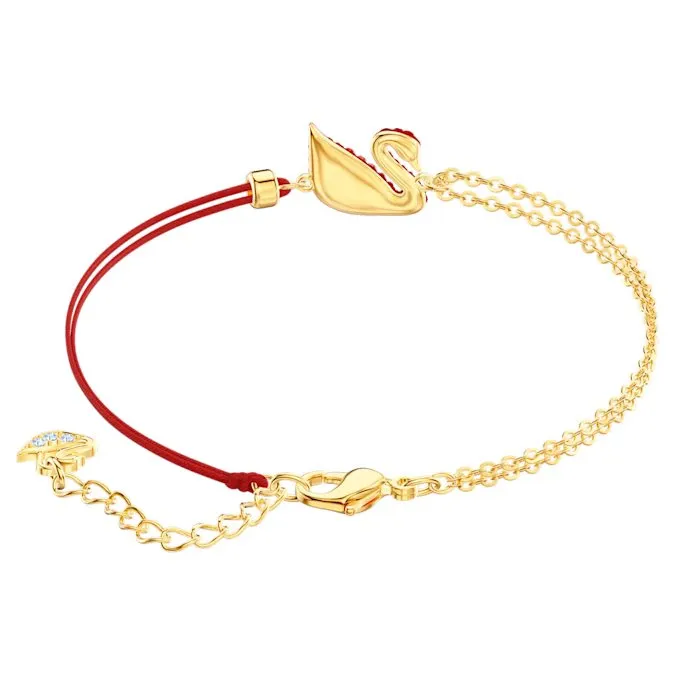 SWAROVSKI Iconic Swan bracelet 5465403, Swan, Red, Gold-tone plated