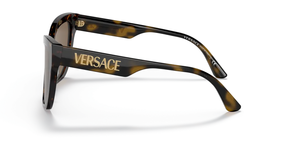 Versace Cat Eye Non-Polarized Sunglasses - Havana/Dark Brown