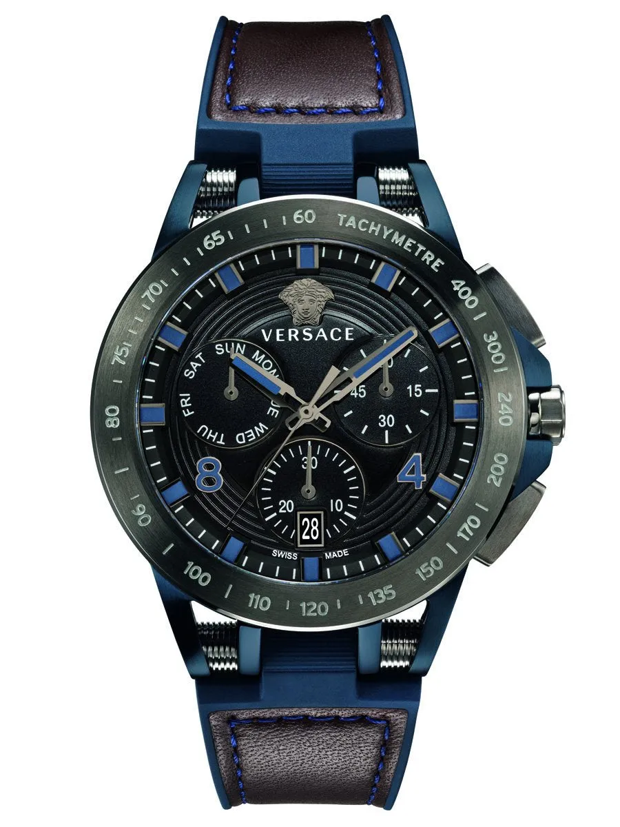 Versace SPORT TECH Mens Chronograph Black & Blue Watch VERB00218