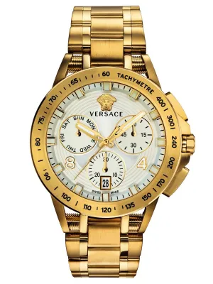 Versace SPORT TECH Mens Chronograph White & Gold Watch VERB00518