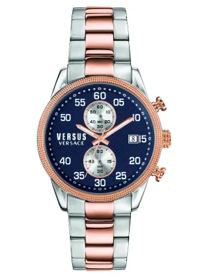 Versus Versace SHOREDITCH 44mm Mens Blue/Rose Gold Watch S66030016