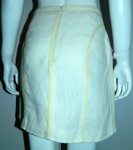 vintage VERSACE mini skirt 1990s white linen skirt XS - S